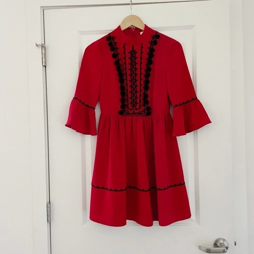 Kate Spade Pom Pom Mini Dress Charm Red
